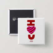 Ik hou van je 2-inch Square Button (Voorkant /achterkant)