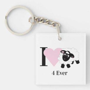 Ik hou van je 4 Ooit Schattige Sheep Cartoon Sleut Sleutelhanger