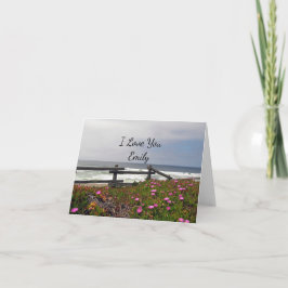 Ik hou van je aangepaste Ocean Flowers Note Kaart