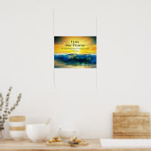 Ik hou van je aanwezigheid, psalm 16:11 Ocean Suns Poster (Keuken)