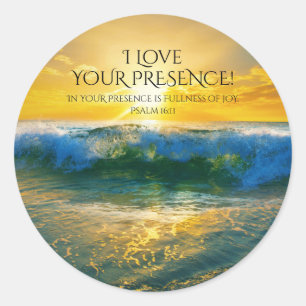 Ik hou van je aanwezigheid, psalm 16:11 Ocean Suns Ronde Sticker