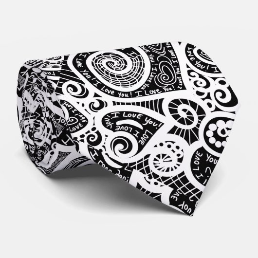 Ik hou van je Abstracte kunstontwerp Stropdas (Opgerold)