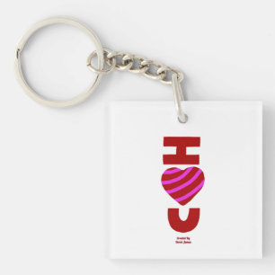 Ik hou van je acrylplein Sleutelhanger