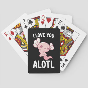 Ik hou van je Alotl Axolotl Valentijnsdag Pokerkaarten