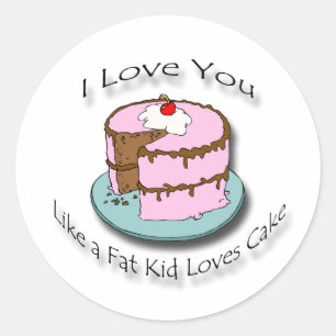 Ik hou van je als een vet Kind houdt van een zwart Ronde Sticker