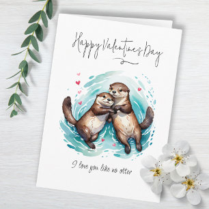 Ik hou van je als geen otter pun Valentijnsdag Kaart