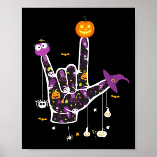 Ik hou van je als Halloween Gebarentaal Halloween Poster