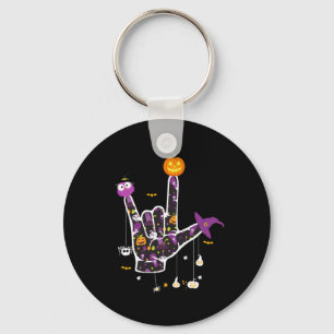 Ik hou van je als Halloween Gebarentaal Halloween Sleutelhanger