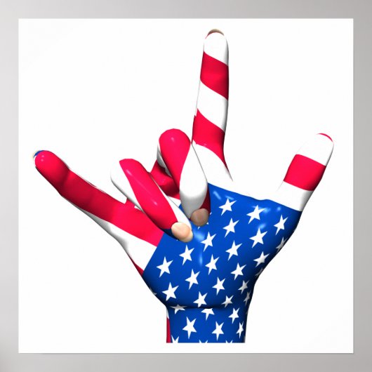 Ik hou van je Amerikaanse vlag Poster (Voorkant)