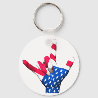 Ik hou van je Amerikaanse vlag Sleutelhanger