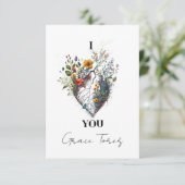 Ik hou van je anatomisch hart, gepersonaliseerd bedankkaart (Staand voorkant)