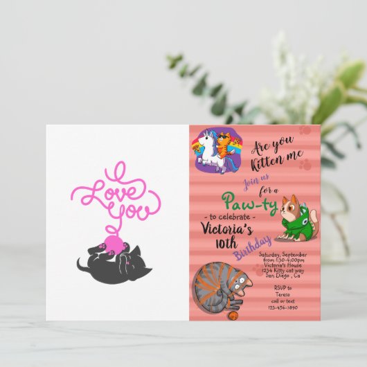 Ik hou van je - bal van wol - Kies achterkleur Kaart (Staand voorkant)