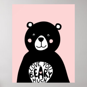 Ik hou van je Beary Much Scandinavian Beer Girls R Poster