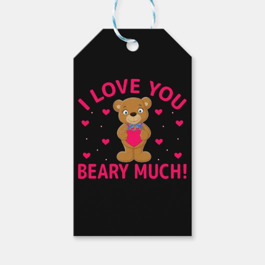 Ik hou van je beary veel Teddy Bear Cadeaulabel (Voorkant)