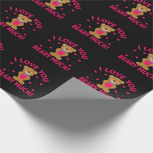 Ik hou van je beary veel Teddy Bear Cadeaupapier (Hoek)