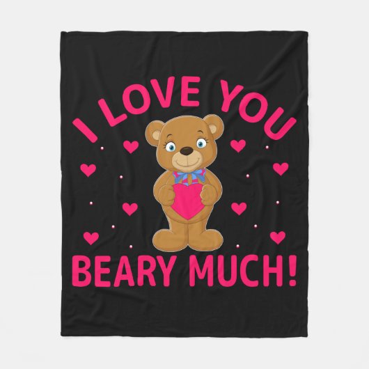 Ik hou van je beary veel Teddy Bear Fleece Deken (Voorkant)