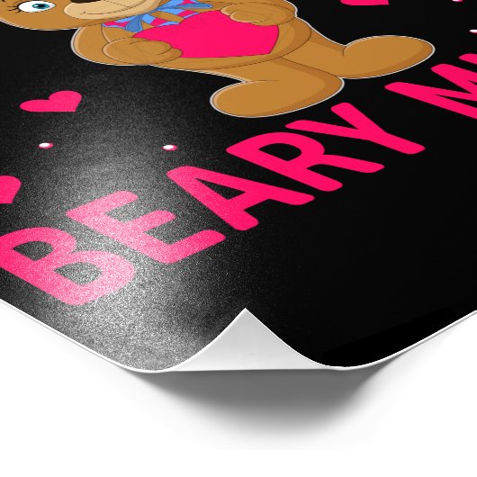 Ik hou van je beary veel Teddy Bear Foto Afdruk (Hoek)