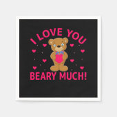 Ik hou van je beary veel Teddy Bear Servet (Voorkant)