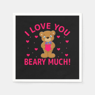 Ik hou van je beary veel Teddy Bear Servet
