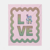 Ik hou van je Beary Very Much Pink Schattige Perso Fleece Deken (Voorkant)