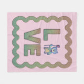 Ik hou van je Beary Very Much Pink Schattige Perso Fleece Deken (Voorkant (Horizontaal))