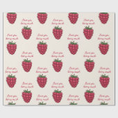 Ik hou van je Berry Much Red Raspberry | Valentijn Cadeaupapier (Vlak)