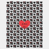 Ik hou van je, Black Red White Fleece Blanket (Voorkant)