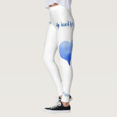 Ik hou van je blauwe hartslag Valentijnsdag omdraa Leggings (Links)