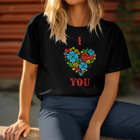 IK HOU VAN JE BLOEMEN HART ONTWERP VALENTIJNskaart