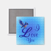 Ik hou van je Bluebird Romantic Magneet (Voorkant / Achterkant)