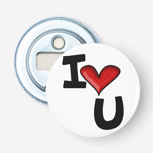 Ik hou van je button flesopener (Voorkant)