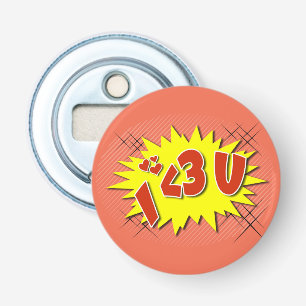 Ik hou van je button flesopener