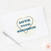 Ik hou van je buurtstickers ronde sticker (Envelop)