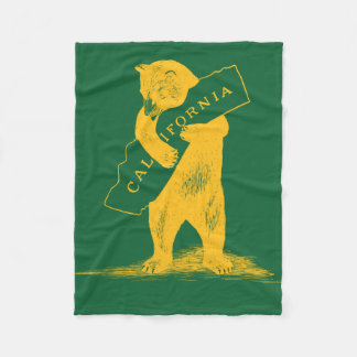 Ik hou van je Californië, groen en goud Fleece Deken