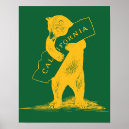 Ik hou van je Californië, groen en goud Poster
