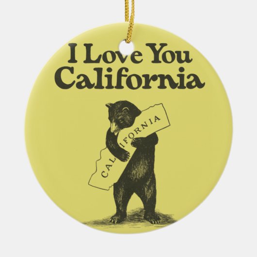 Ik hou van je Californië Keramisch Ornament (Voorkant)