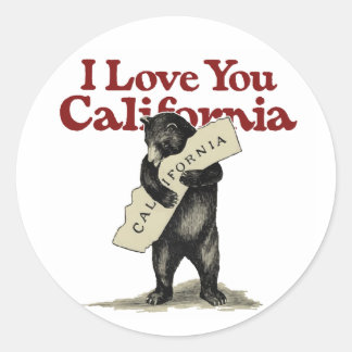 Ik hou van je Californië Ronde Sticker