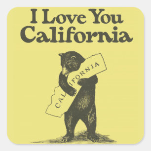 Ik hou van je Californië Vierkante Sticker