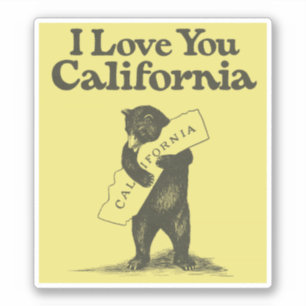 Ik hou van je Californische Beer Hugging State Sticker