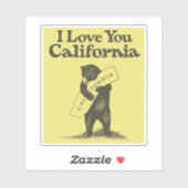 Ik hou van je Californische Beer Hugging State Sticker (Vel)