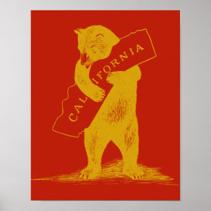 Ik hou van je Californische—Rood en Goud Poster