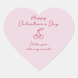 Ik hou van je cherry veel Valentijnsdag Roze Hart Sticker