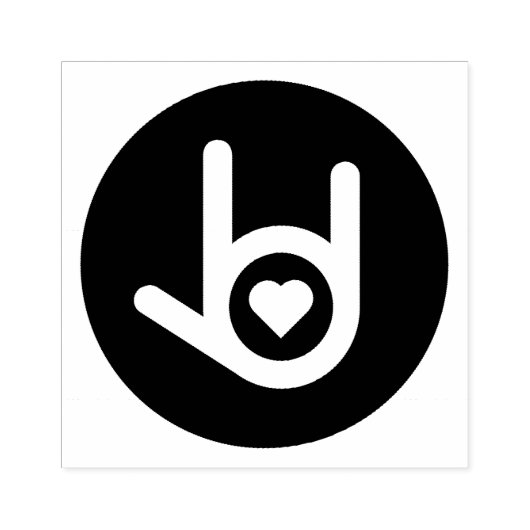 Ik hou van je Cirkel Rubberstempel (Afrduk)