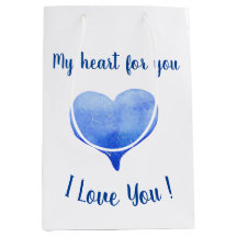 Ik hou van je Cute Blue Heart Valentijnsdag