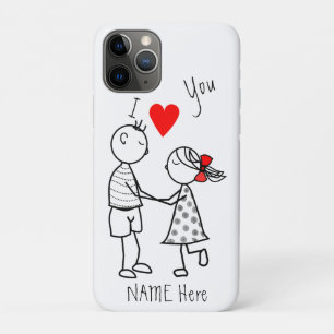Ik hou van je - Cute Couple - Aangepaste tekst / n iPhone 11 Pro Hoesje