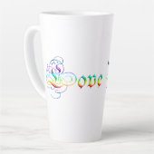 Ik hou van je. Decoratieve tekst. Latte Mok (Linkerhoek)