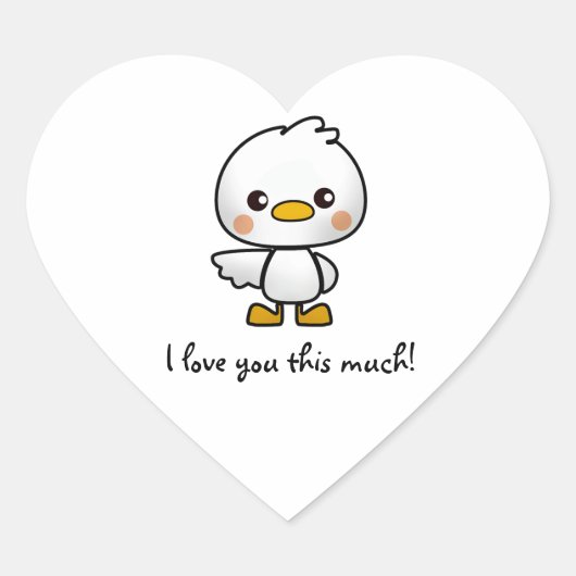 Ik hou van je, deze grote meid hart sticker (Voorkant)