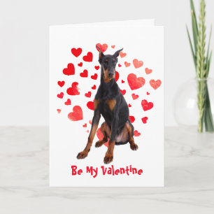 Ik hou van je Doberman Pinscher Dog Valentijn Feestdagen Kaart