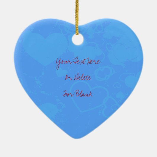 Ik hou van je dubbele hartenversiering keramisch ornament (Achterkant)