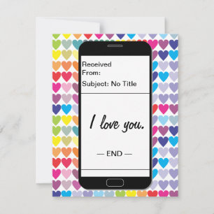 Ik hou van je E-mail Smartphone Romantische Valent Feestdagenkaart